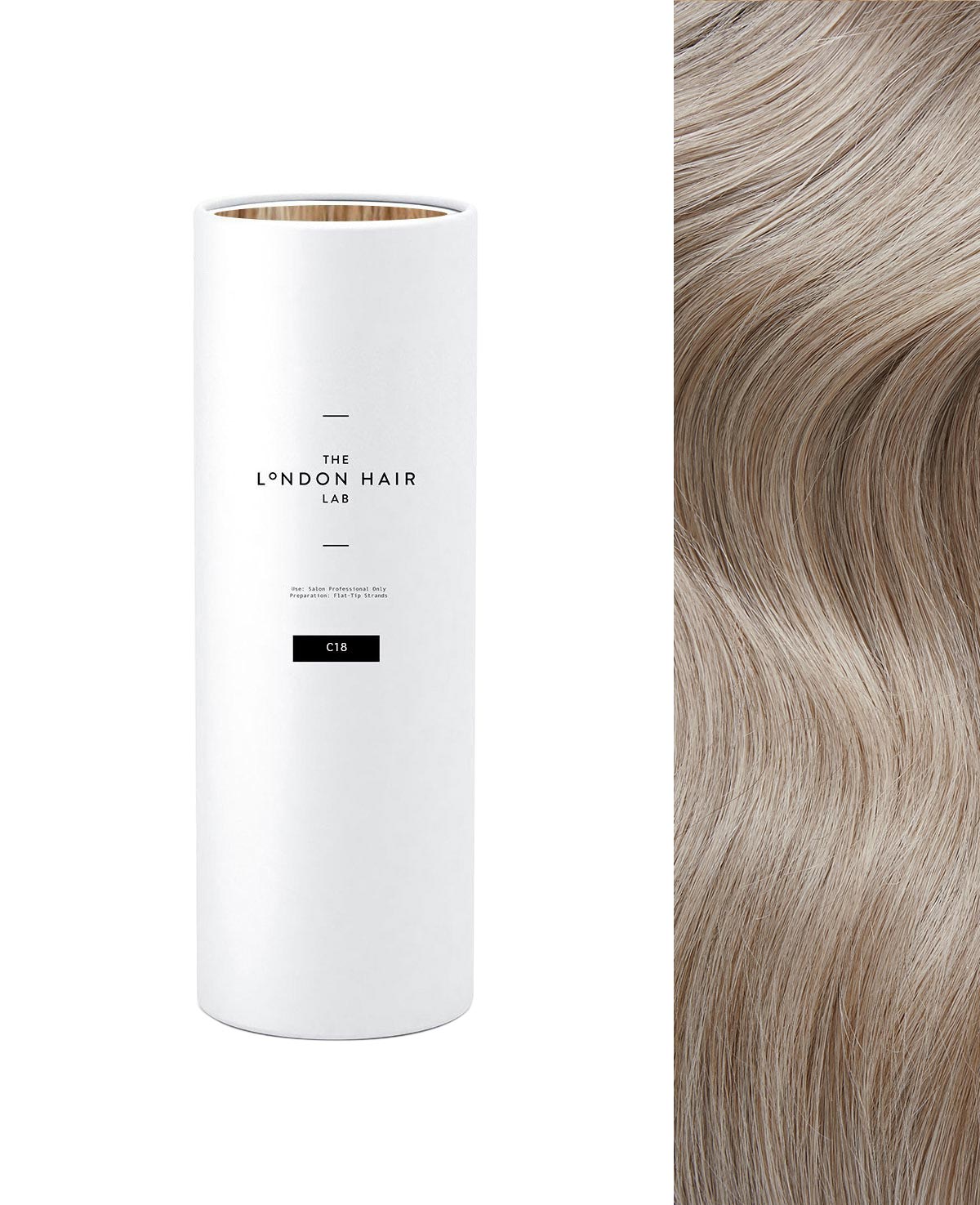 Ash blonde C18 tape in hair