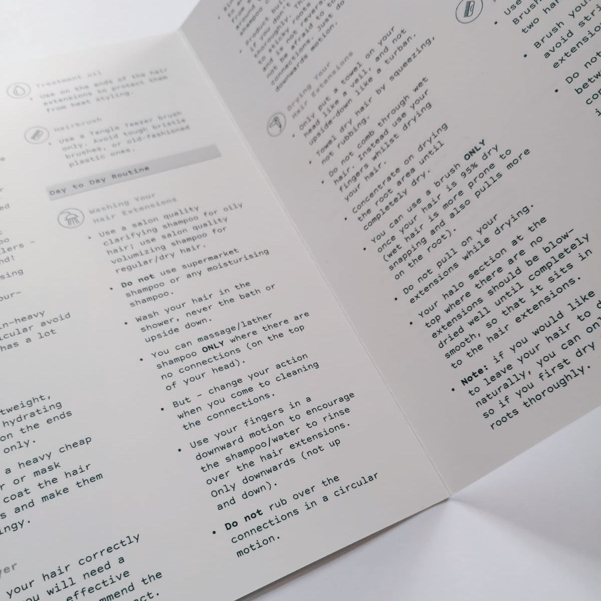 London Hair Lab Maintenance Leaflets