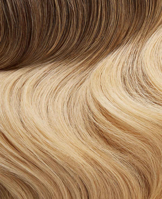 Gold blonde tape in hair